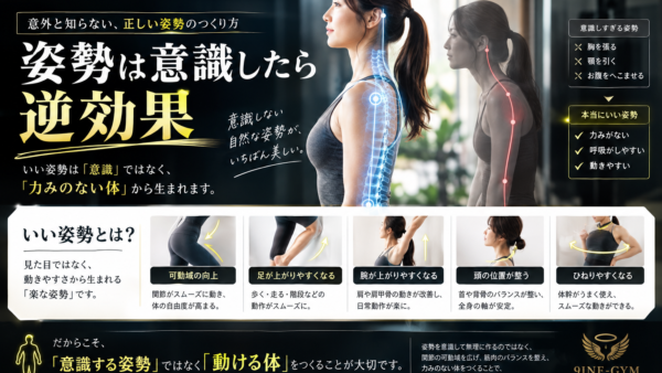 良い姿勢は「意識」して作っても意味がない？仙台のパーソナルトレーナーが教える本当の姿勢改善